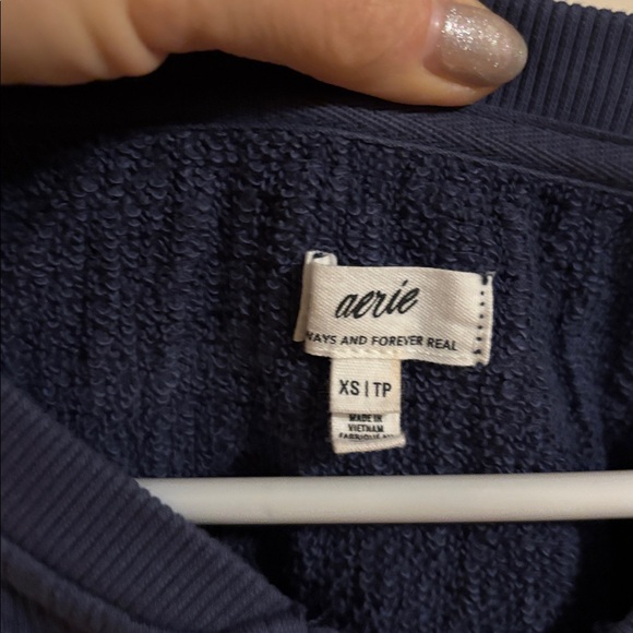 Aerie Deep Blue easy street sweatshirt - Picture 3 of 7